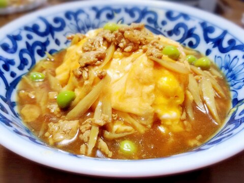 めんつゆで♪ 鶏ごぼうカレー天津飯★